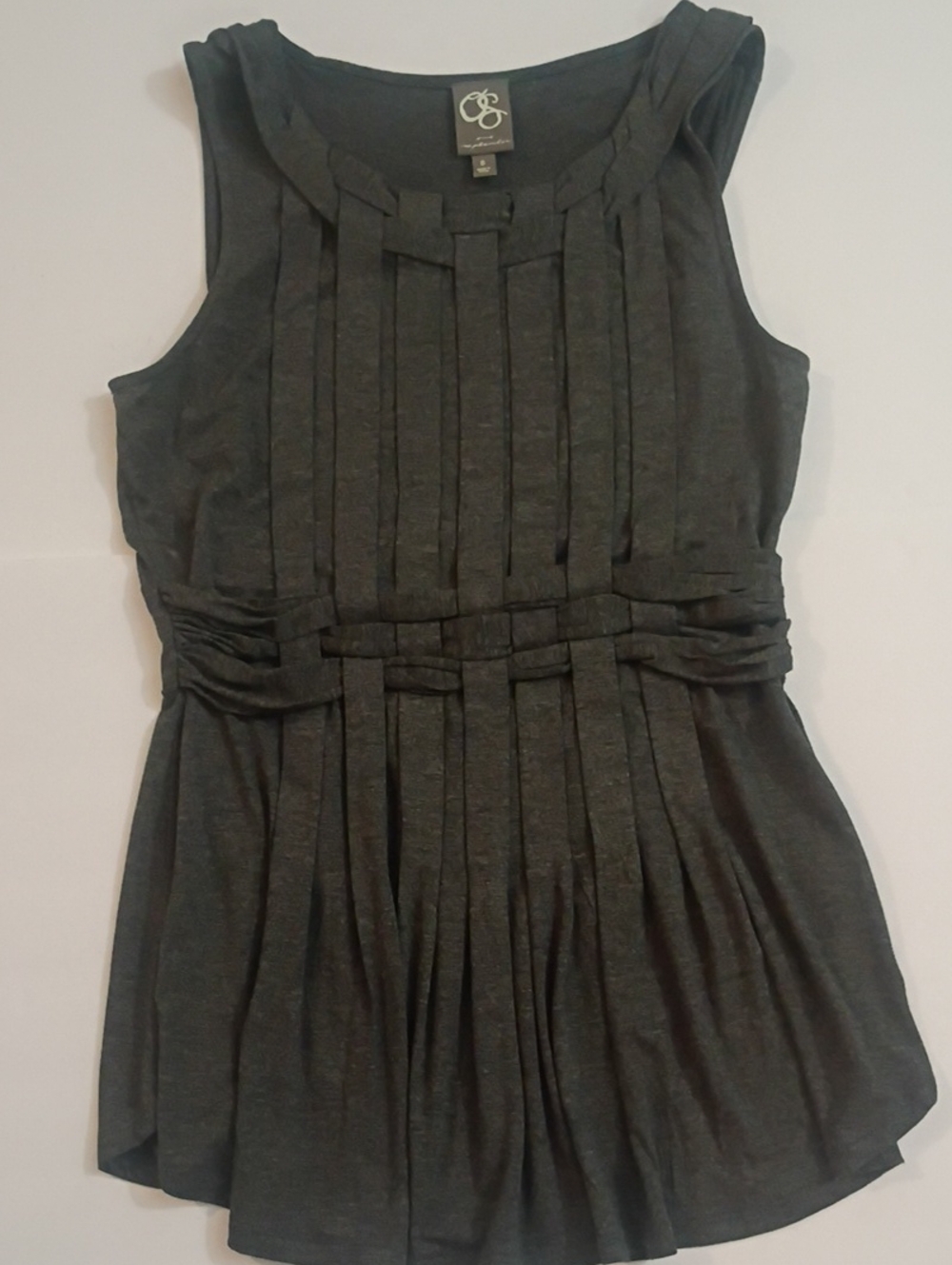 Anthropologie Pleated Dark Gray Tank Top Shirt